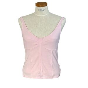 Universal Thread Corset Light Pink Stretchy Ribbed Tank Top SzL